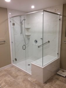 Panel door notch panel and return panel on bench