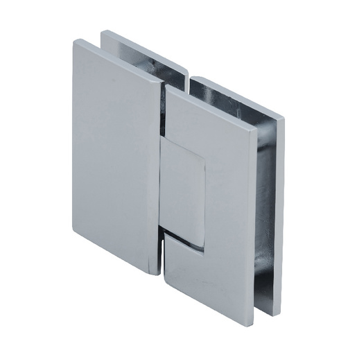 Hinge for mounting door to glass panel